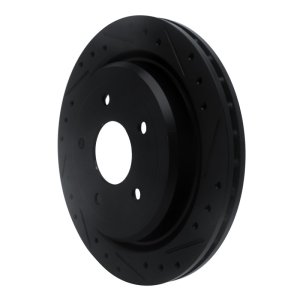 Cadillac XLR Brake Rotor (1) - Rear Right - R1 Concepts - Drilled & Slotted - Black - `97-`13